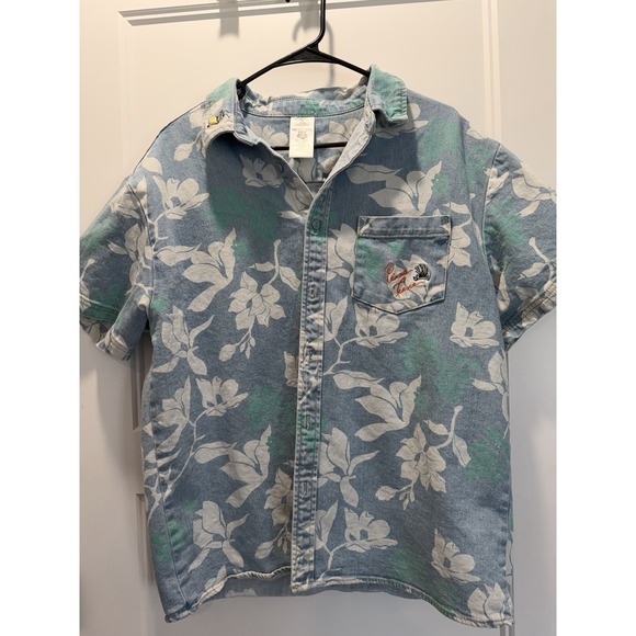 Disney Other - Disney Princess Tiana Frog Denim Hawaiian Short Sleeve Shirt unisex Medium